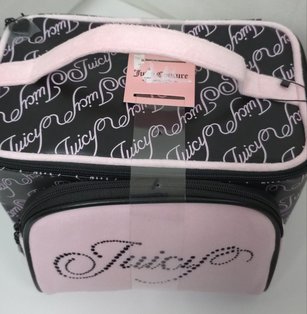 Juicy Couture Black and Pink Makeup Travel Women's Bag